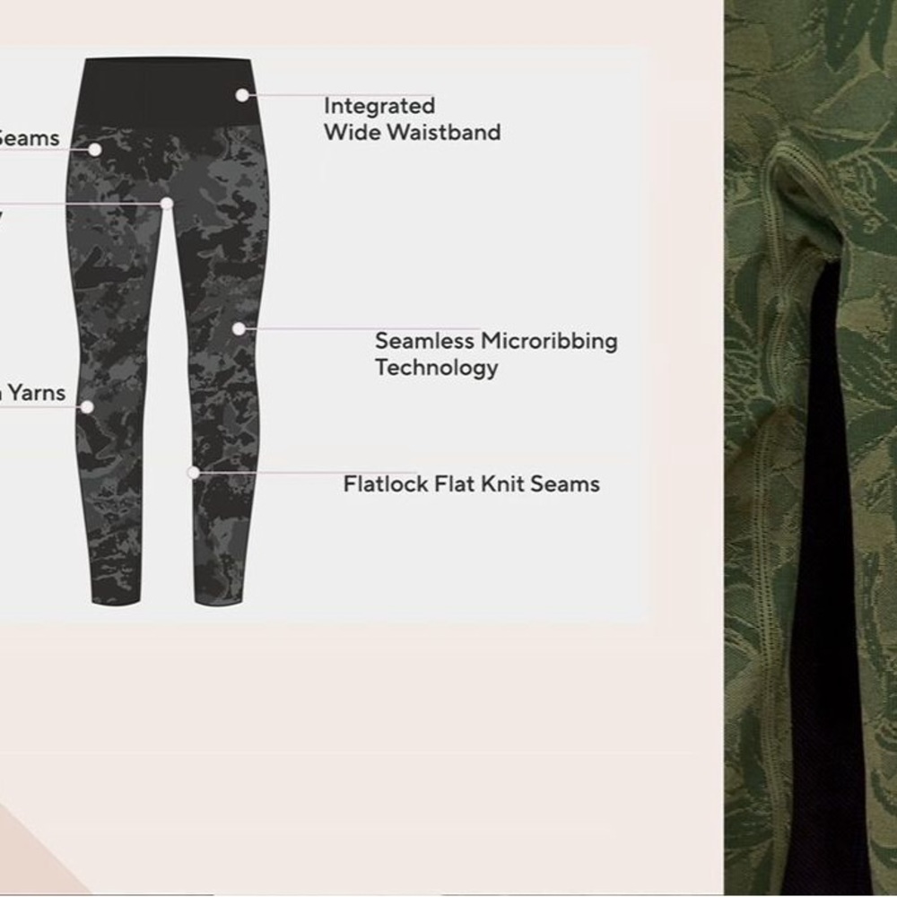AnyBody Olive Leaf Print Leggings - Picture 2 of 5